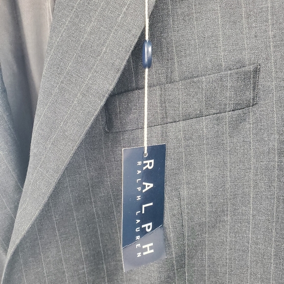 New Ralph Lauren charcoal pinstripe two button blazer 44Long - Picture 6 of 16